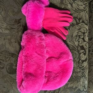 Wild Fable Pink Gloves and Beanie